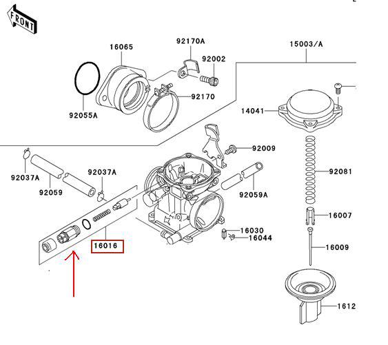 Kawasaki oem carb plunger lakota, mojave, prairie 16016-1101