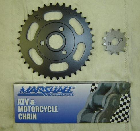 Honda minitrail z50 z50r drive chain and sprockets 14t