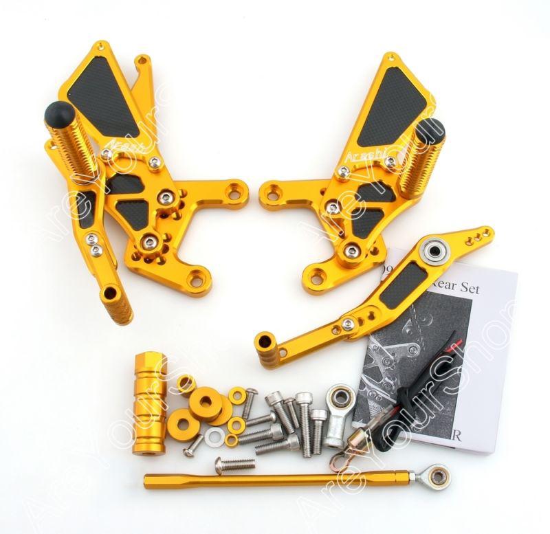 Rearset rear set footpegs adjustable with carbon fiber yamaha r1 2009-2012 gold