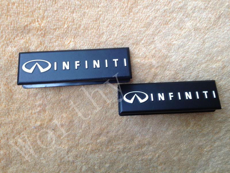 2x for infiniti unique design floor mat carpet emblem badge aluminum 1*3 inch