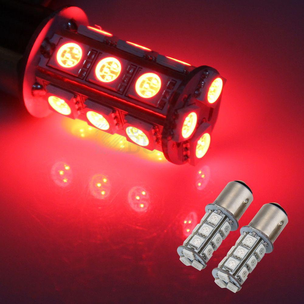 2x1157 smd 5050 18 red led flash car brake tail rear signal stop light lamp bulb