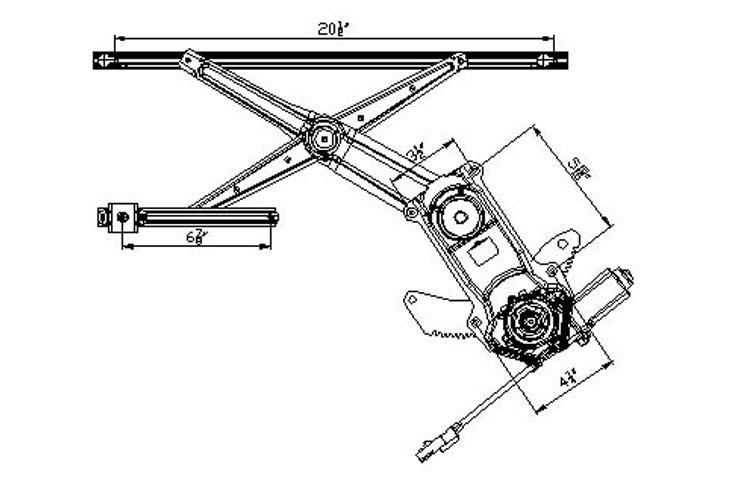 Left driver side replacement front power window regulator 1997-2004 dodge dakota