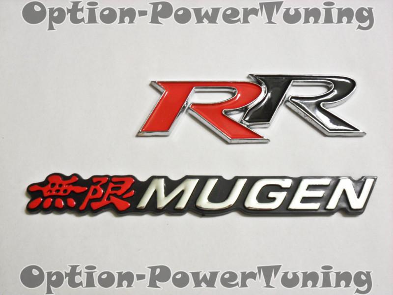 Honda mugen rr emblem combo red logo badge sticker civic accord si sir jdm new