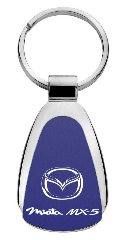 Mazda miata blue blue tear drop metal key chain ring tag key fob logo lanyard