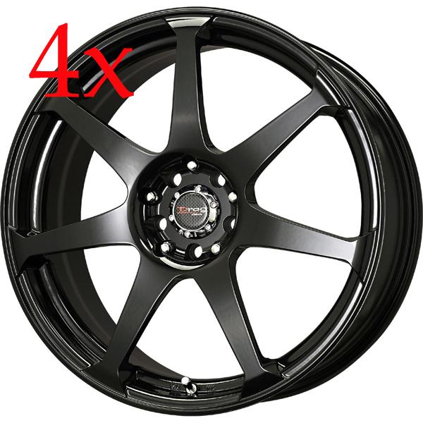 Drag wheels dr-33 14x5.5 5x100 5x114 +35 black rims insight zx2 escort sephia 