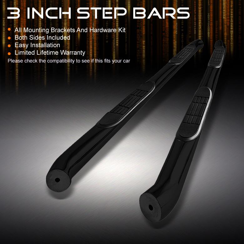 07-11 endeavor 3" black powder coated side step nerf bar running board pair set