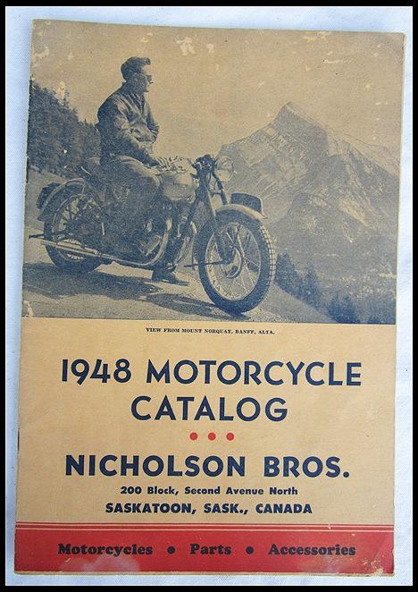 1948 vintage motorcycle catalog/book nicholson bros triumph ariel royal enfield