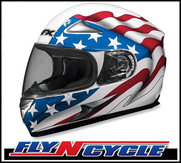 Afx fx-90 white flag 2xl full face motorcycle helmet dot ece