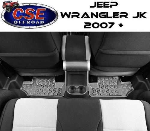 14950.02 rugged ridge rear gray floor liner mats jeep jk wrangler 07-14 2 door