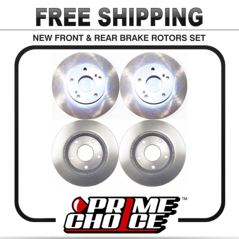 Set of 4 premium new brake disc rotors 2 complete pairs kit for front and rear