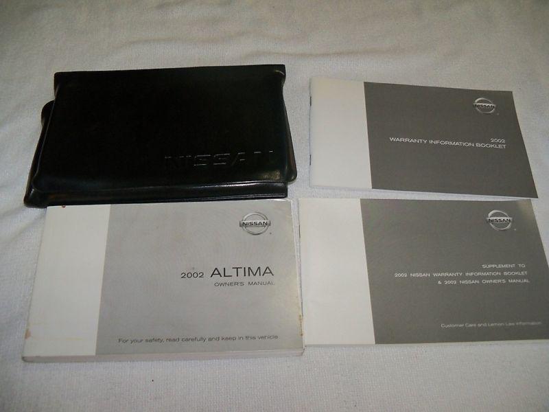 2002 nissan altima owner manual 4/pc.set & nissan trifold factory case. free s/h