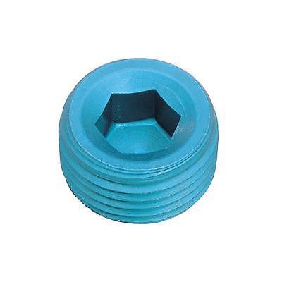 Summit g1487b-1 fitting internal allen head pipe plug 3/8" npt aluminum blue ea