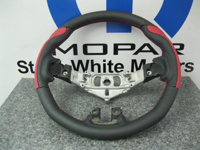 Dodge challenger charger custom leather steering wheel red grips stiching mopar