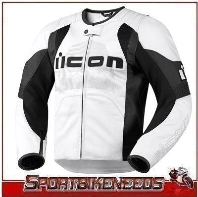 Icon overlord leather jacket 2xl xxl xx-large white black