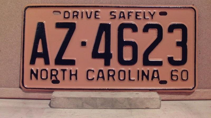 1960 north carolina yom license plate tag nc great for rat rod! az-4623