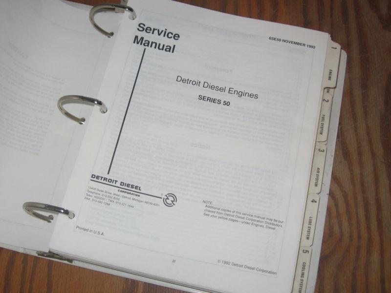 Detroit diesel series 50 diesel engine shop overhaul service manual