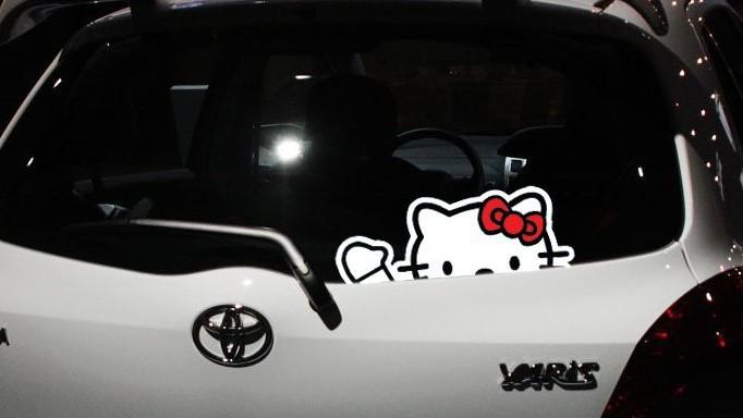 New 2pcs x hello kitty a show of hands action decal sticker car window 
