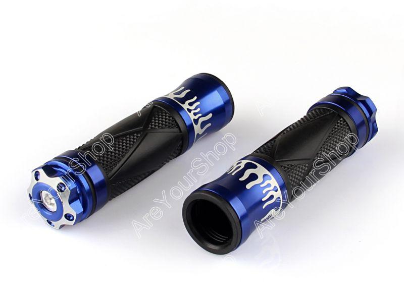 Universal 7/8 handlebar grip bar end honda suzuki kawasaki yamaha ktm ducati blu