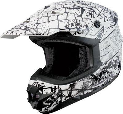 Gmax gm76x street-life offroad/motocross adult helmet,white/black/silver,2xl/xxl