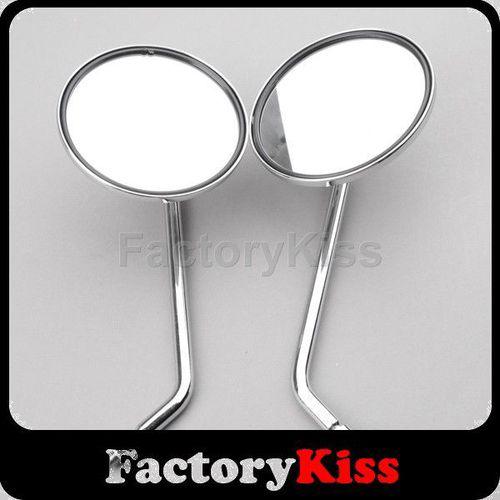 Gau 8mm chrome motorcycle round rear view side mirrors