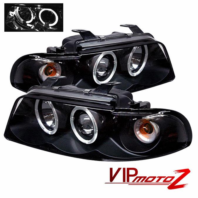 99-01 audi a4/s4 sedan new pair 1pc black halo projector headlight lamp pair set