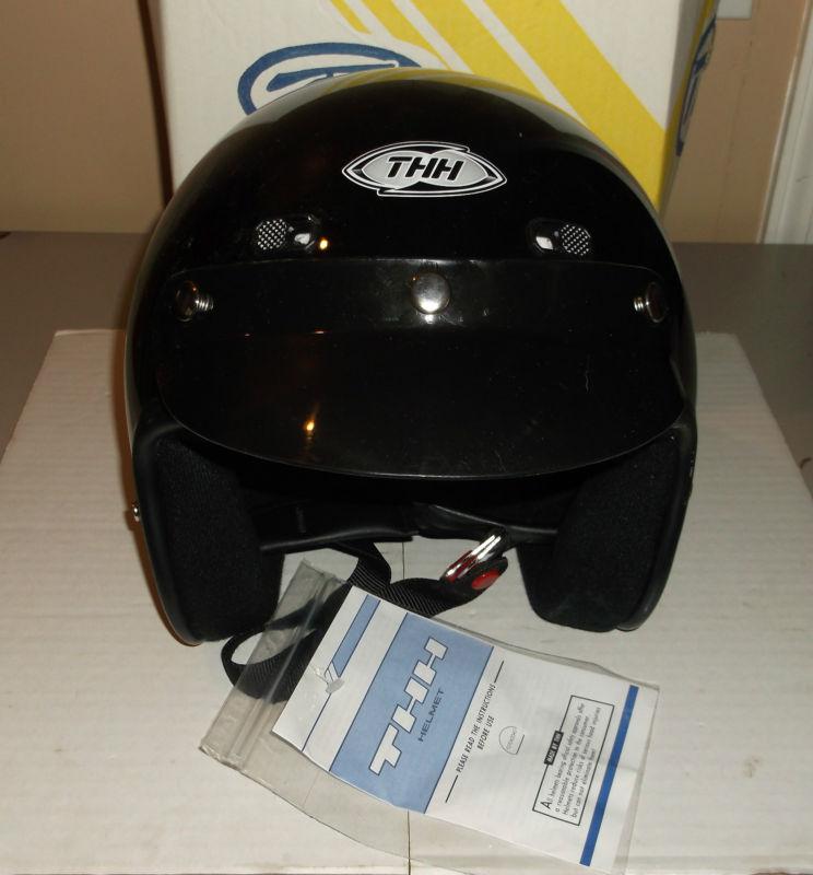 Thh t-380 open face cruiser street bike motorcycle helmet black x-large