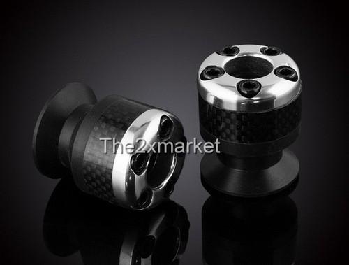 Silver 6mm cnc carbon fiber swingarm sliders spools for aprilia rsv mille (s/r)