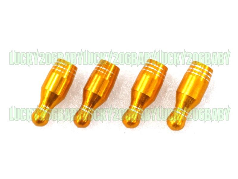 Tyre valve dust cap bowling pin for kawasaki 4pcs gold