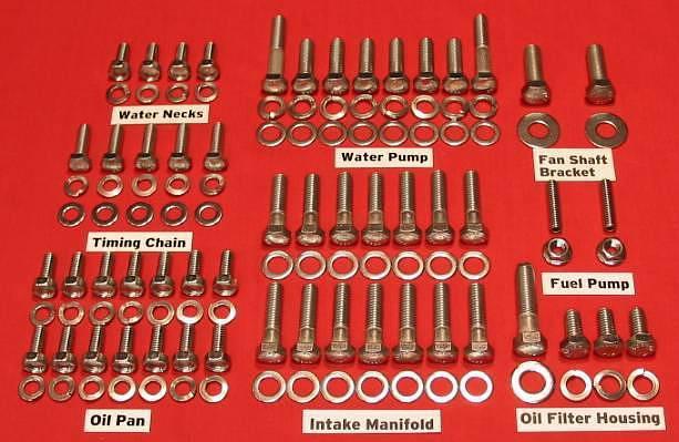 1949-1953 ford flathead stainless steelengine  hex bolt kit