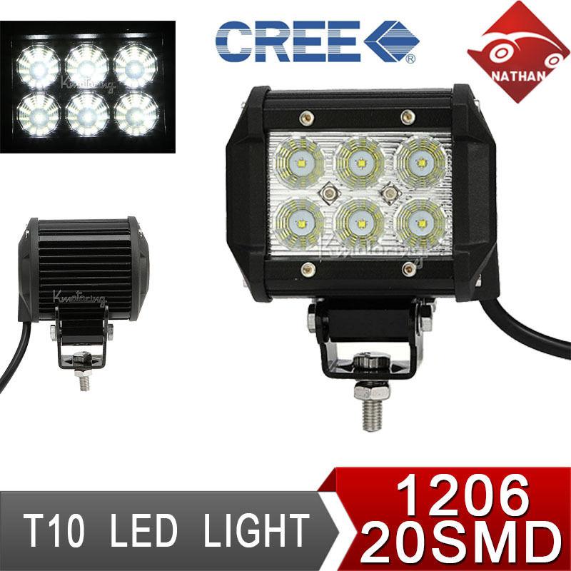 18w led work light offroad bar cab 4x4 van car truck boat flood beam lamp 60w