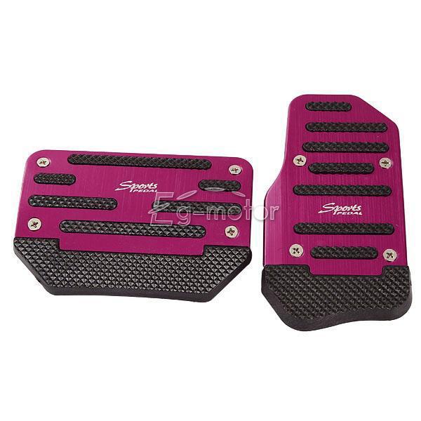 1 set 2pcs brand non slip sports automatic car alloy pedal covers red kit