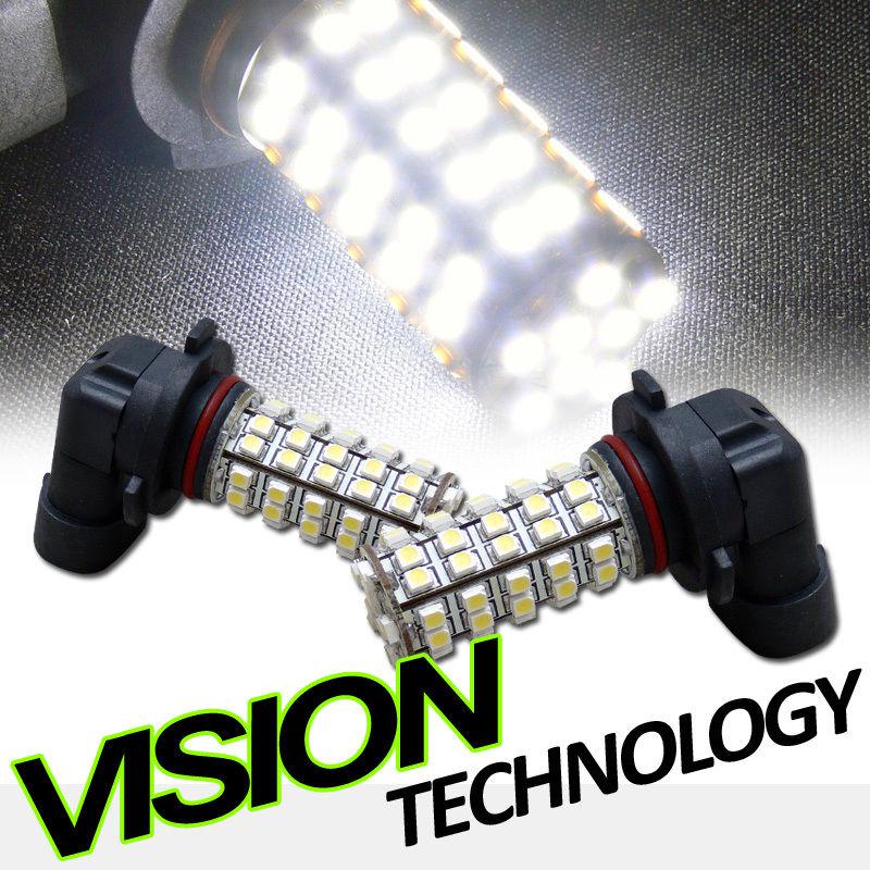 2pc xenon white 9005/hb3/h10 68 3528 smd led bumper fog/driving light lamp bulbs