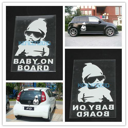 1x white baby on board decal decor drift funny car window vinyl sticker auto