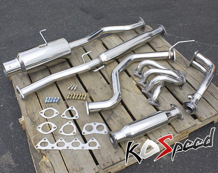 Stainless steel ss full catback cat back+header exhaust system 94-01 integra dc1