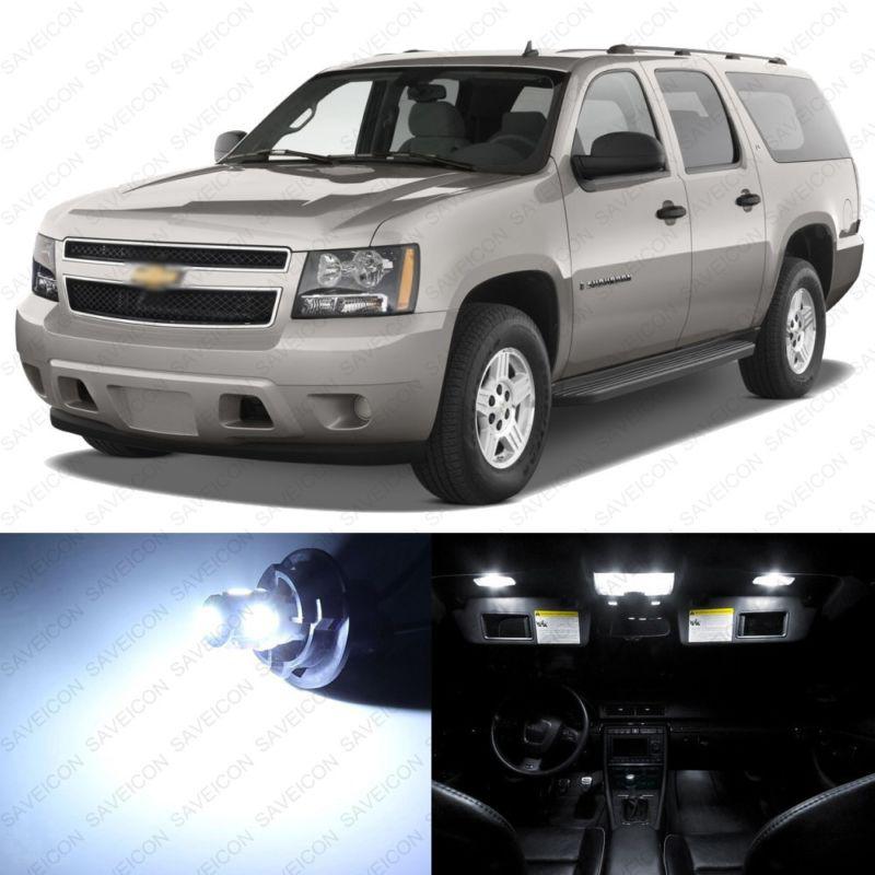 10 x xenon white led interior light package for 2007 - 2013 chevy suburban