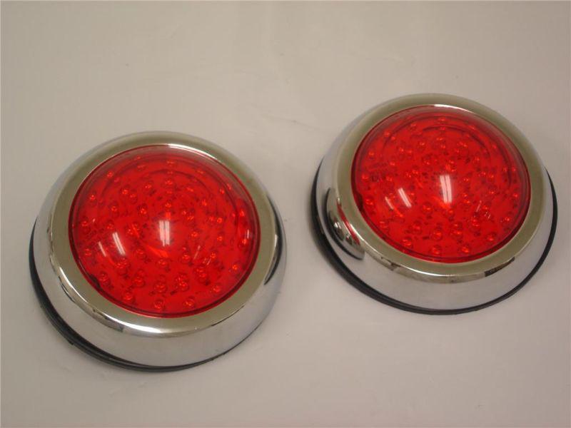 Flush mount led round street rod tail lights ford chevy