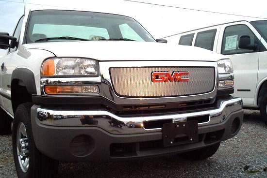 03-06 gmc sierra 1500 grill insert silver powder coated diamond style grille