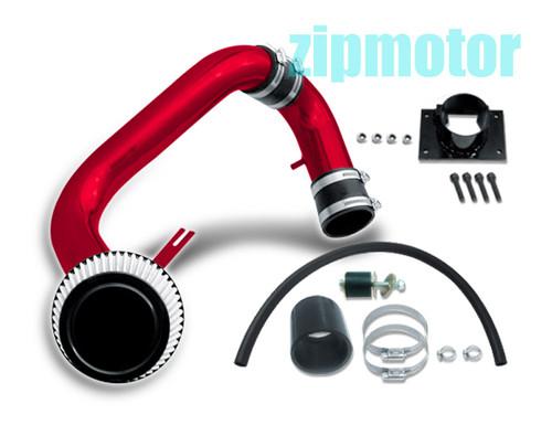 02 03 04 05 mitsubishi lancer 2.0l manual cold air intake+filter system kit red