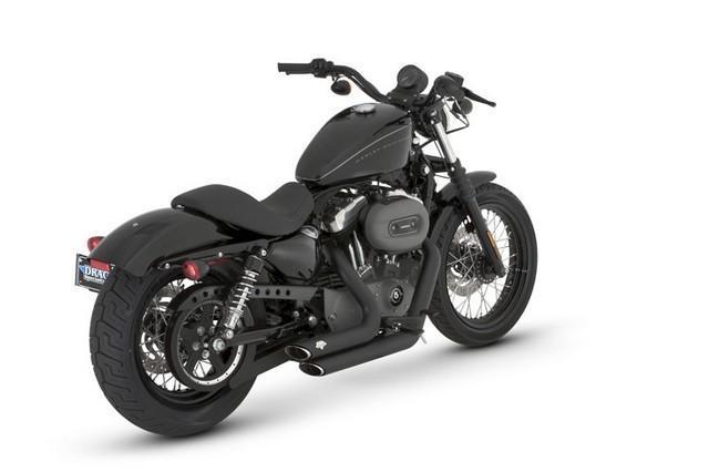 Vance & hines exhaust shortshots stagger black for harley xl