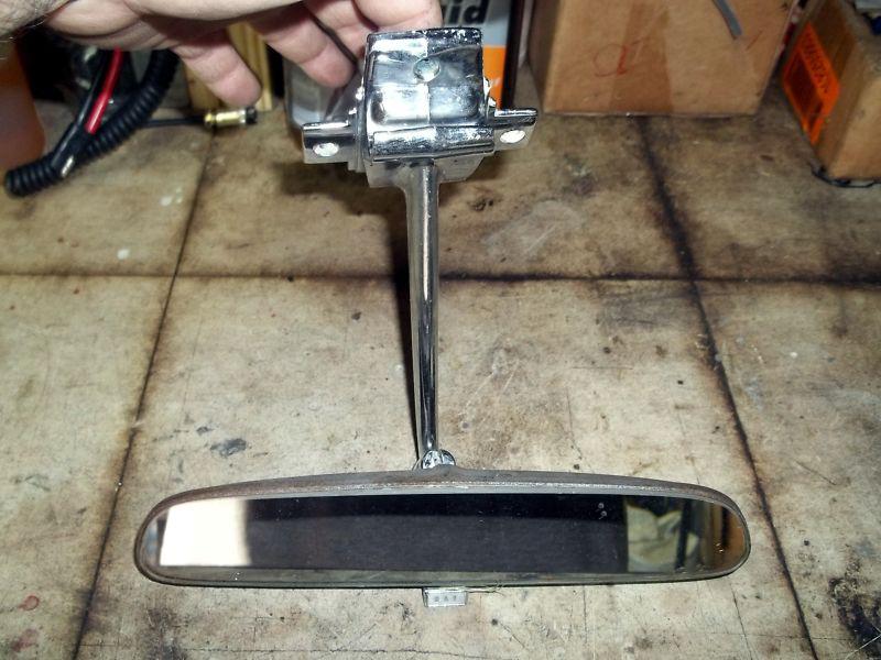 1964 65 66 ford mustang rear view mirror & chrome bracket original 64 65 66