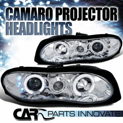 Chevy 98-02 camaro led halo projector headlights lamp chrome