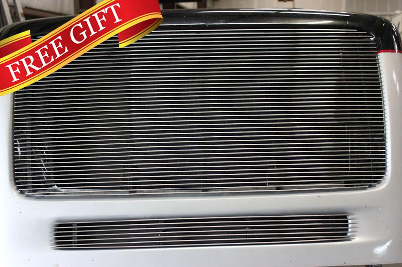 Freightliner fl 60 / 70 / 80 / 106 / 112 2pc custom chrome billet grille kit 