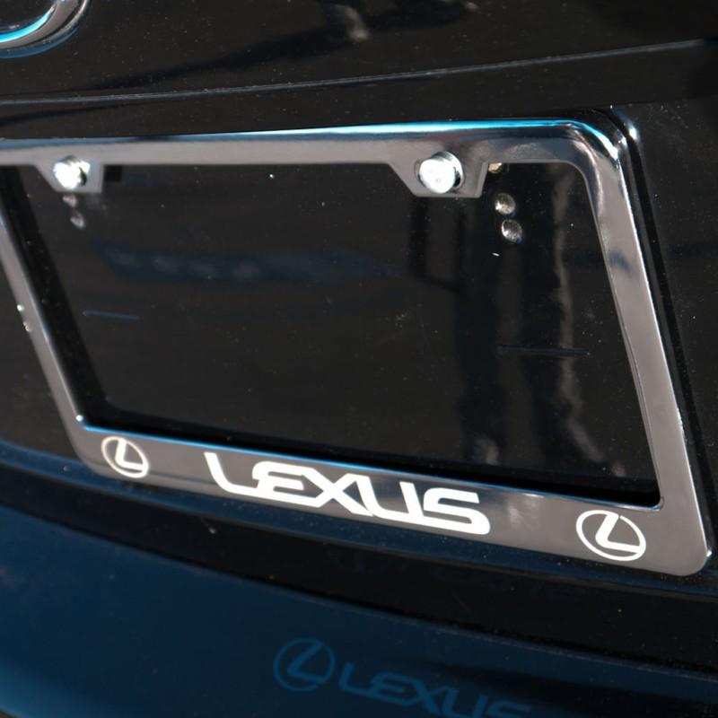 Lexus chrome silver license plate frame full laser 100% high quality engrave new