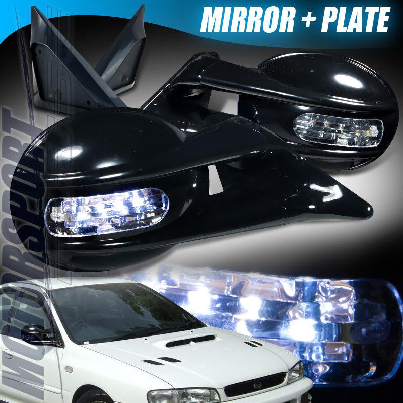 1994-2001 acura integra 2dr manual led black side mirrors type-r rs ls gs pair 