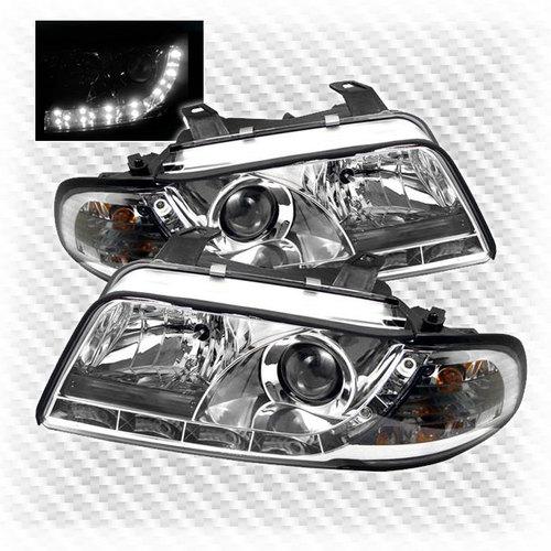 1996-1999 audi a4 s4 drl r8 led projector headlights head lights pair lamp set