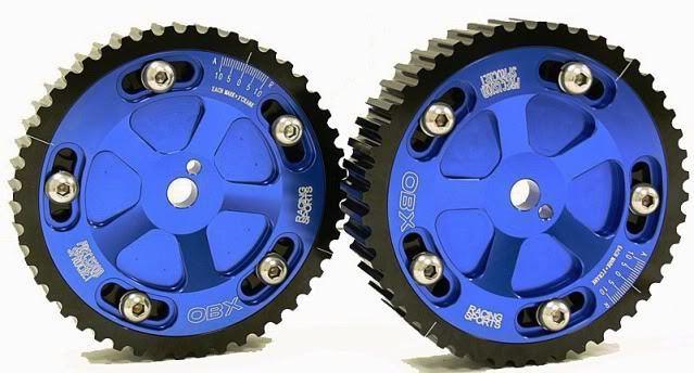 Obx adjustable cam sprocket (2pcs) eclipse evo 4g63 blu