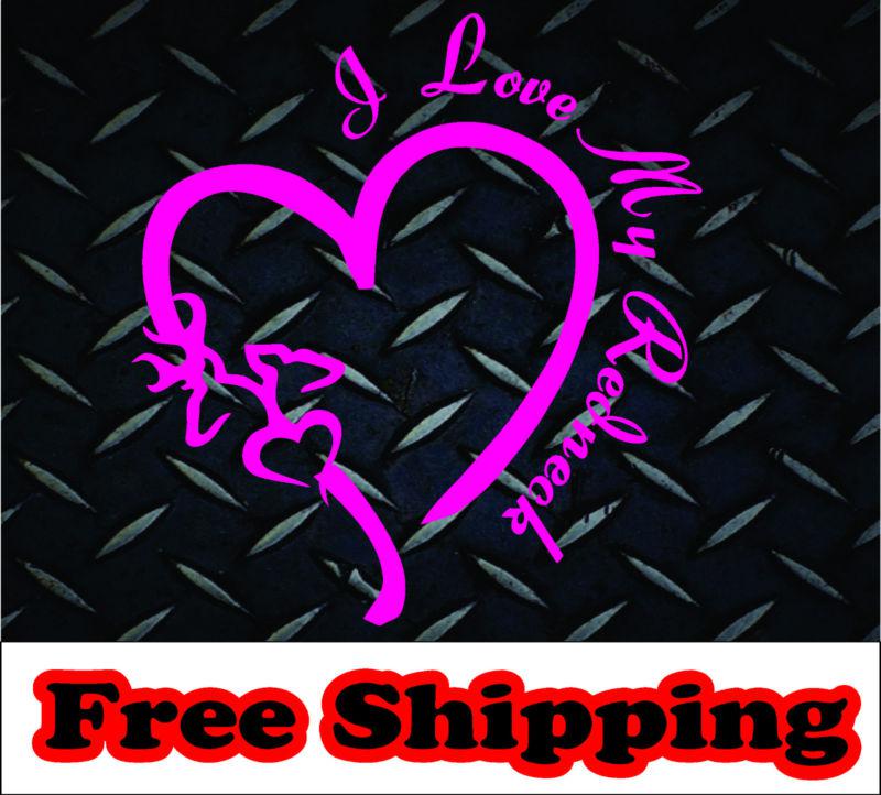 I love my redneck browning* vinyl decal sticker heart truck diesel family