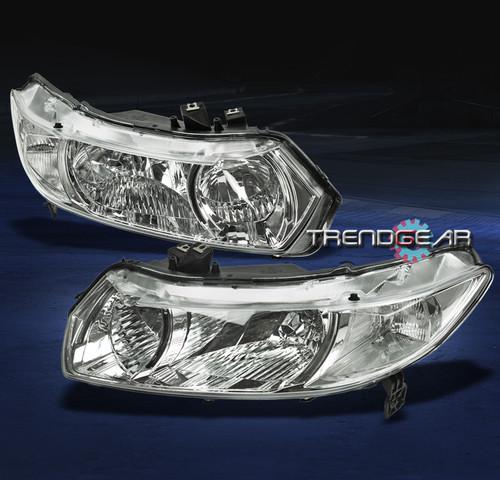 06-11 honda civic coupe 2dr crystal jdm chrome headlight 07 08 09 10 dx ex lx si