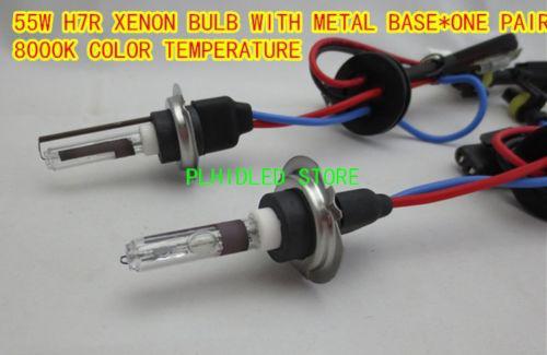 55w h7r hid xenon bulb metal base 8000k*one pair for hid xenon kit