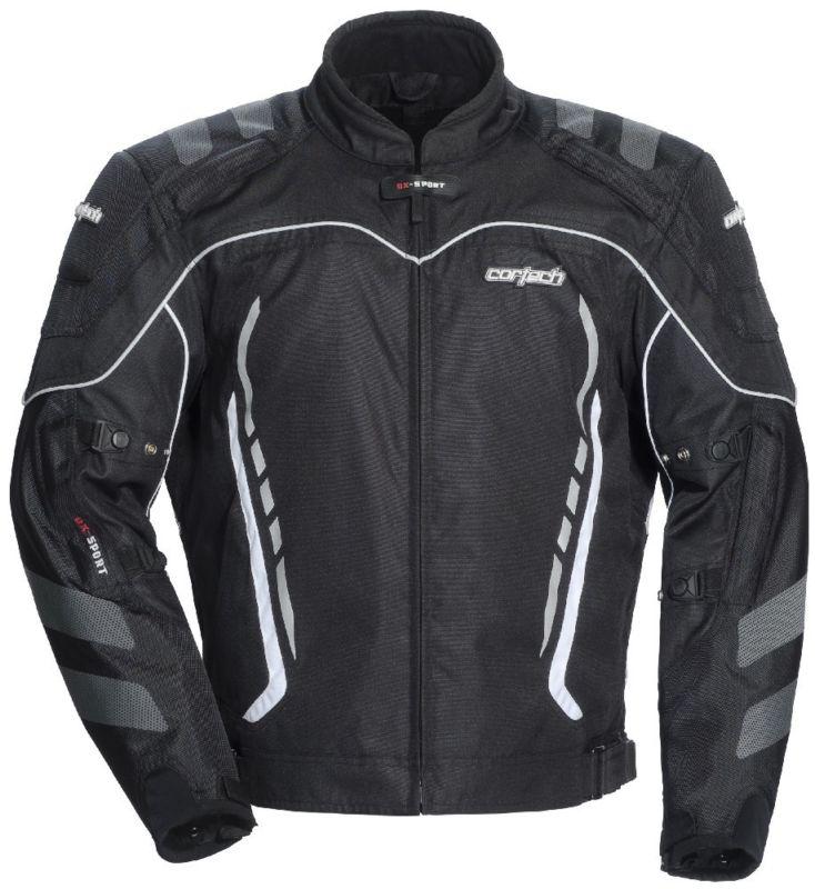 Cortech gx sport series 3 black large tall textile motorcycle riding jacket lgt